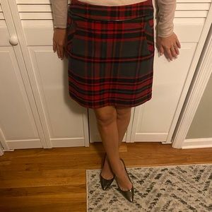 Tommy Hilfiger Red and Black Plaid Skirt